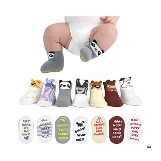 ZIRI & ZANE Baby Sock Gift Set - 7 Unique Pairs, Cute & Funny Unisex Newborn Gifts for Baby Showers & Registries