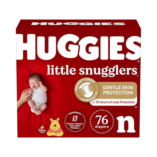 Baby Diapers Size Newborn (up to 10 lbs), 76ct, Huggies Little Snugglers