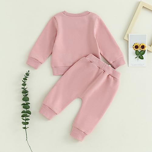 Baby Girl Clothes Daddy Mama Saying Outfits Long Sleeve Fall Winter Infant Toddler Sweatshirt Top Pants Set