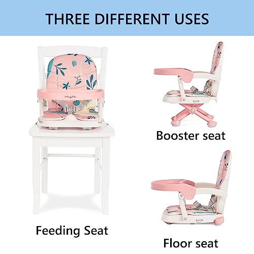 Munch N Go Booster Seat for Dining Table, Lightweight Compact Fold Travel Booster Seat, 3-in-1 Convertible, Four Level Height Adjustment and Easy Tray Removal