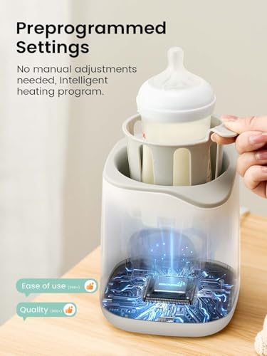 GROWNSY Bottle Warmer, Baby Bottle Warmer Fast for Breastmilk & Formula, Accurate Temperature Control, Milk Warmer for All Bottles with Thaw, Sterilizing, Keep Warm, Heat Food