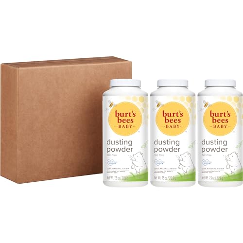 Burt's Bees Baby Dusting Powder, 100% Natural Origin, Talc-Free, Pediatrician Tested, 7.5 Ounces, Pack of 3, Pack May Vary