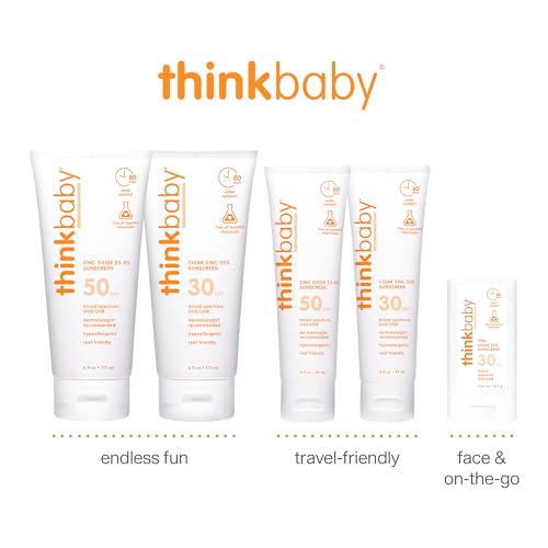 Baby Sunscreen Natural Sunblock from Thinkbaby, Safe, Water Resistant Sunscreen - SPF 50+ (6 ounce)