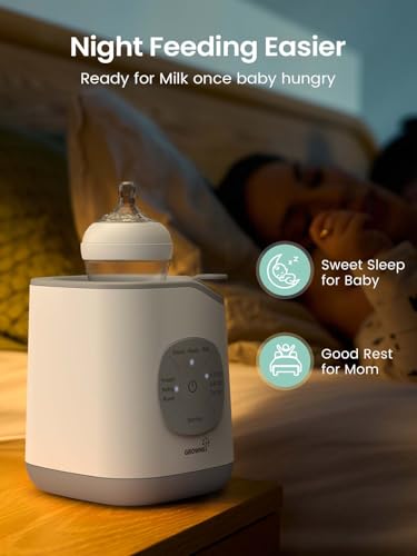 GROWNSY Bottle Warmer, Baby Bottle Warmer Fast for Breastmilk & Formula, Accurate Temperature Control, Milk Warmer for All Bottles with Thaw, Sterilizing, Keep Warm, Heat Food