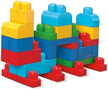 MEGA BLOKS First Builders Toddler Blocks Toys Set, Deluxe Building Bag with 150 Pieces and Storage, Blue, Ages 1+ Years