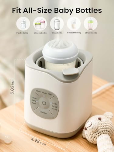 GROWNSY Bottle Warmer, Baby Bottle Warmer Fast for Breastmilk & Formula, Accurate Temperature Control, Milk Warmer for All Bottles with Thaw, Sterilizing, Keep Warm, Heat Food