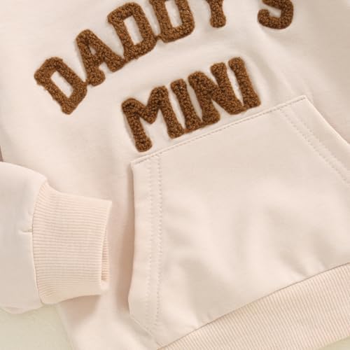 Toddler Baby Boy Clothes Fall Winter Outfits Embroidery Daddy's Mini Hoodie Sweatshirt & Joggers Pant Set