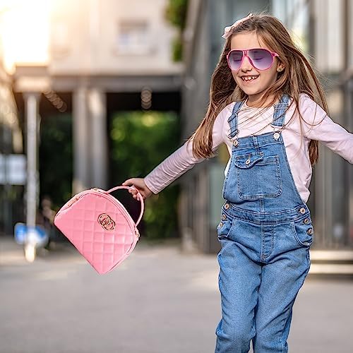 Little Girls Purse, Toddler Girl Toys for 3 4 5 6 Year Old, Kids Purses with Accessories, Pretend Play Handbag and Princess Kit, Pink Toy Valentines for 3-5 4-6