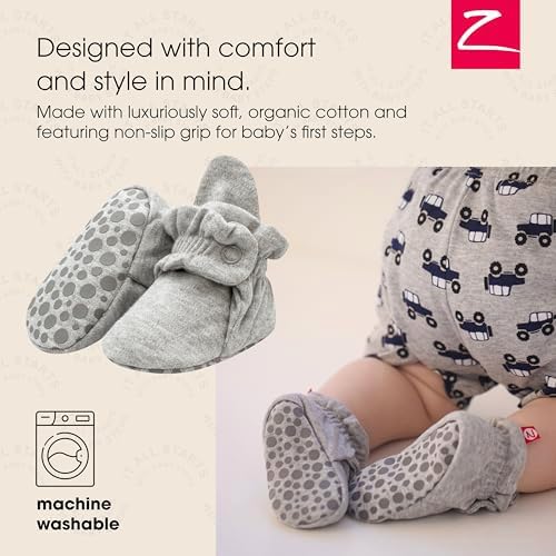 Zutano Unisex Organic Cotton Baby Booties With Gripper Soles