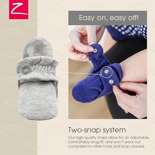 Zutano Unisex Organic Cotton Baby Booties With Gripper Soles