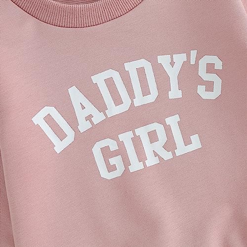 Baby Girl Clothes Daddy Mama Saying Outfits Long Sleeve Fall Winter Infant Toddler Sweatshirt Top Pants Set