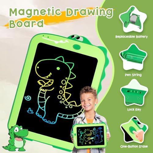 LCD Writing Tablet for Kids, Colorful Toddlers Toys Drawing Board, Educational Kid Toys, Doodle Pad Dinosaur Toys for 2 3 4 5 6 7 8 Year Old Boys Girls Birthday Party Christmas Gifts,8.5inch