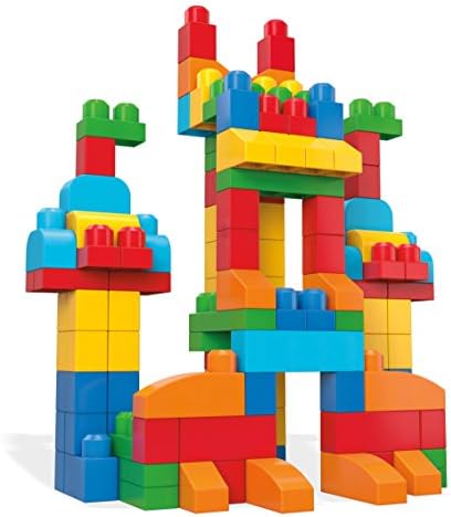 MEGA BLOKS First Builders Toddler Blocks Toys Set, Deluxe Building Bag with 150 Pieces and Storage, Blue, Ages 1+ Years